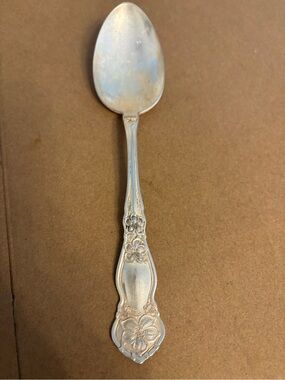 Antique 1910 Wm. Rogers & Son Orange Blossom Silver Plated Serving Spoon